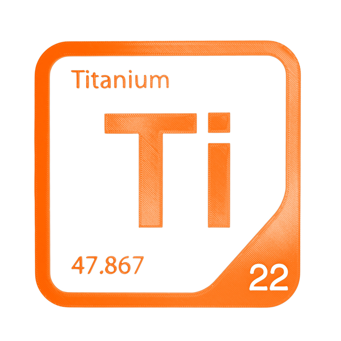 Titanium periodic table Elemental Tile in Orange