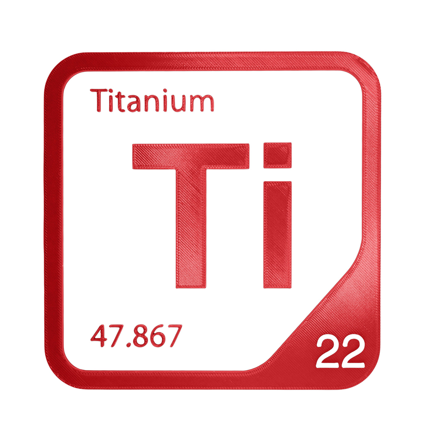 Titanium periodic table Elemental Tile in Red