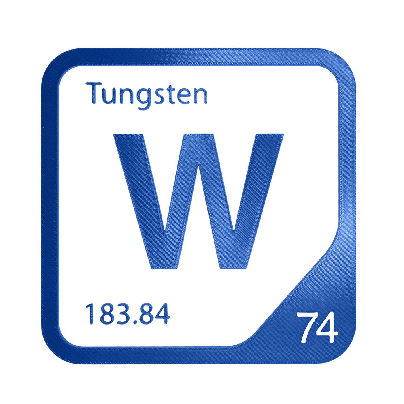 Tungsten periodic table Elemental Tile in Blue