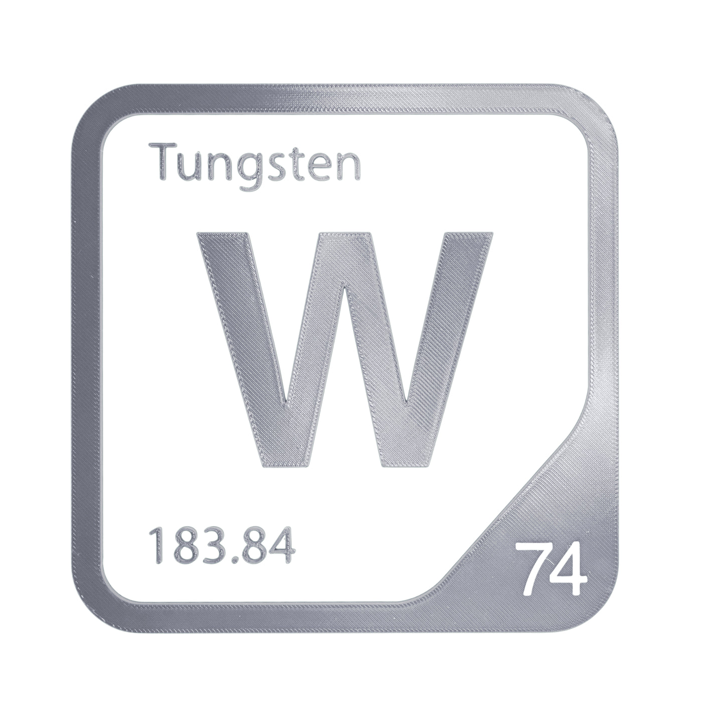 Tungsten periodic table Elemental Tile in Gray