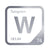 Tungsten periodic table Elemental Tile in Gray
