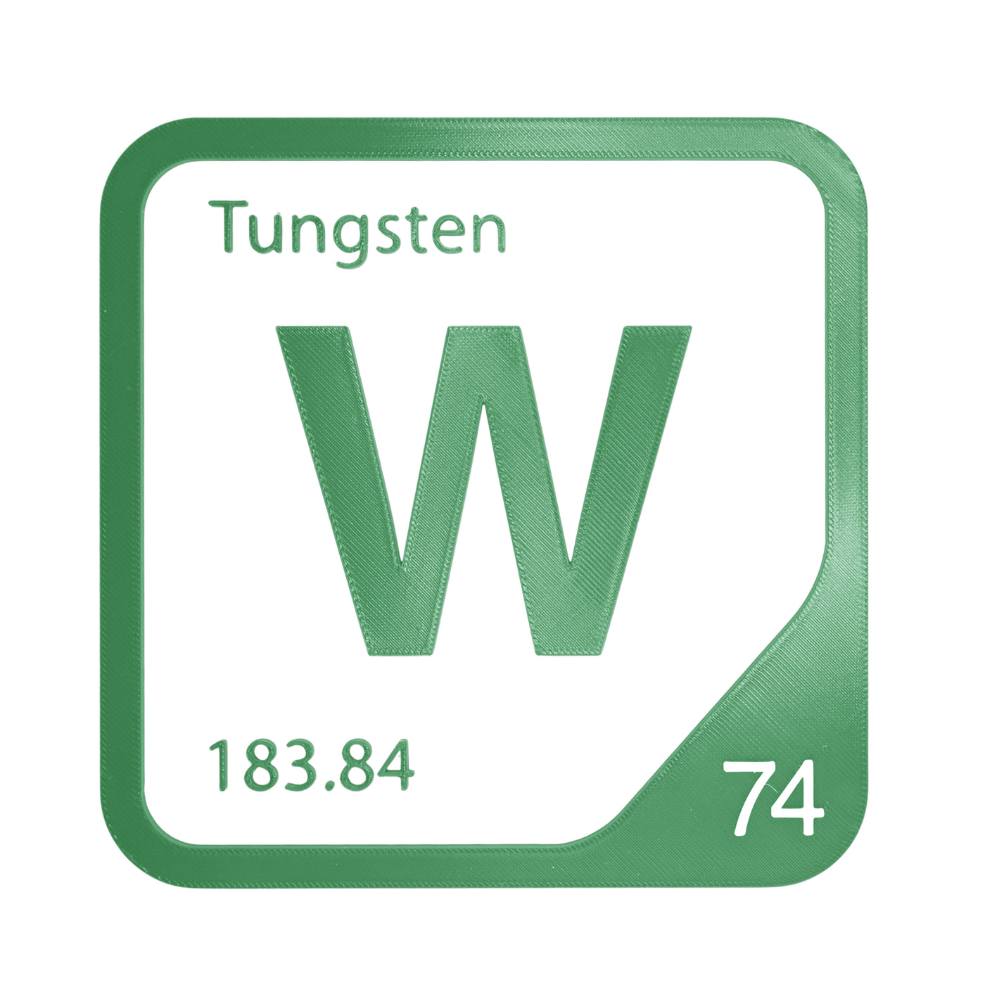 Tungsten periodic table Elemental Tile in Green