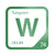 Tungsten periodic table Elemental Tile in Green