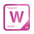 Tungsten periodic table Elemental Tile in Magenta