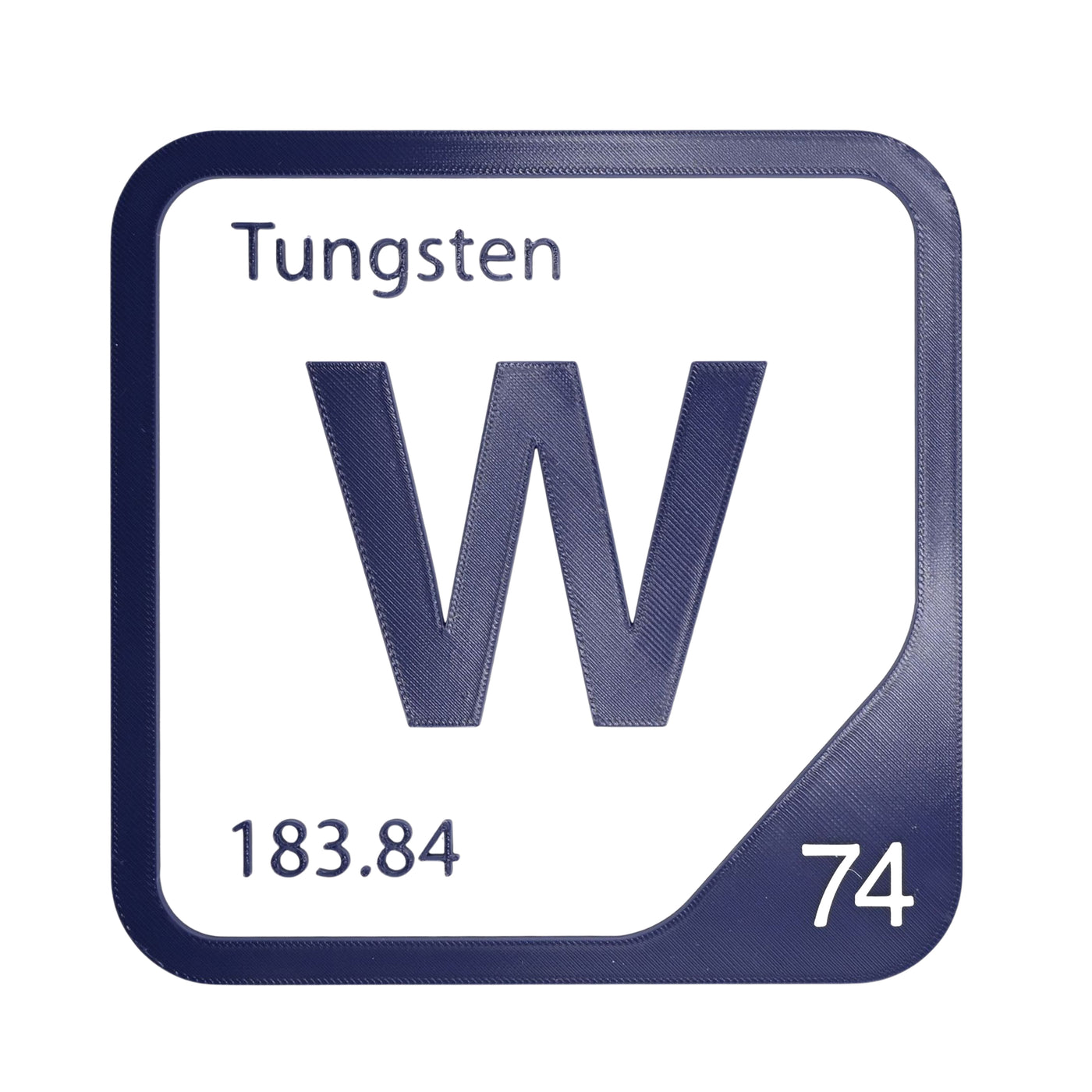 Tungsten periodic table Elemental Tile in Navy Blue