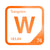 Tungsten periodic table Elemental Tile in Orange