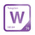 Tungsten periodic table Elemental Tile in Purple