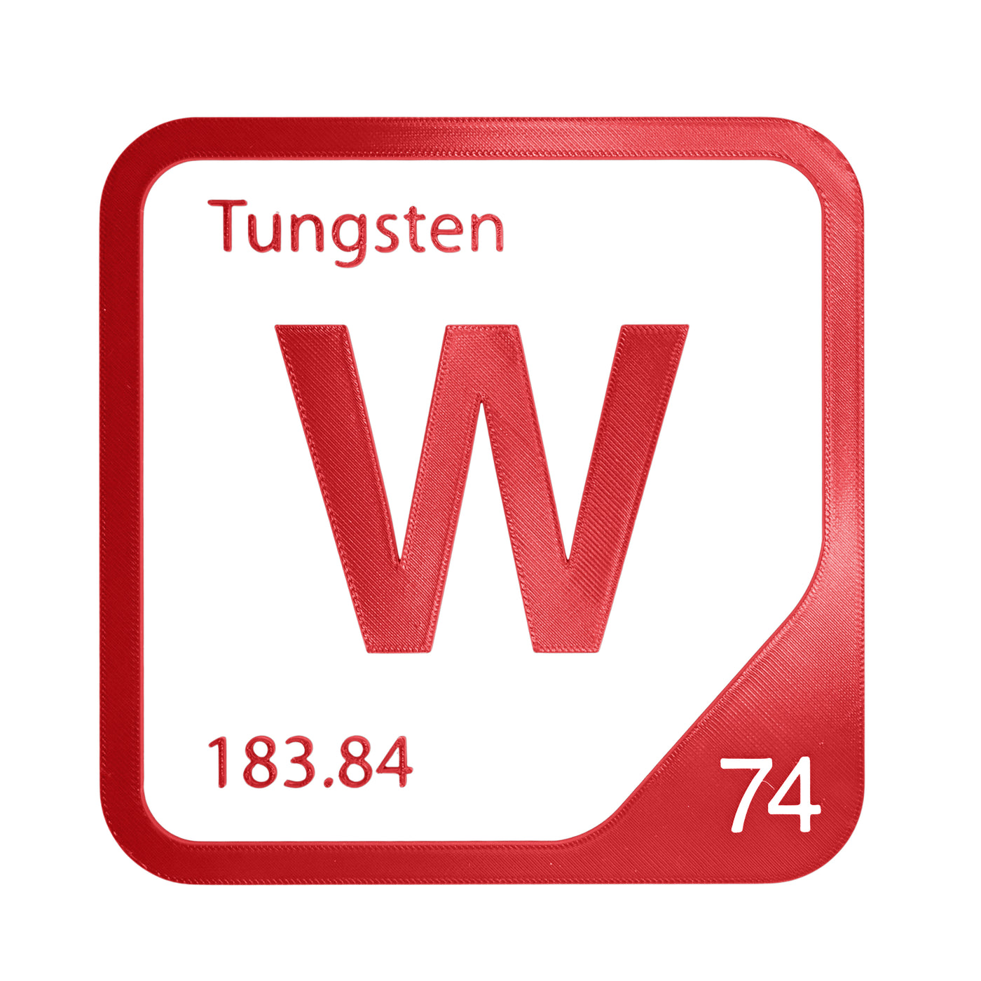 Tungsten periodic table Elemental Tile in Red