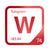 Tungsten periodic table Elemental Tile in Red