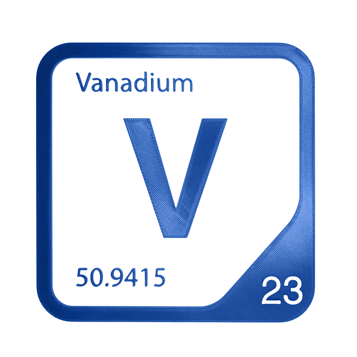 Vanadium periodic table Elemental Tile in Blue