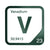 Vanadium periodic table Elemental Tile in Forest Green
