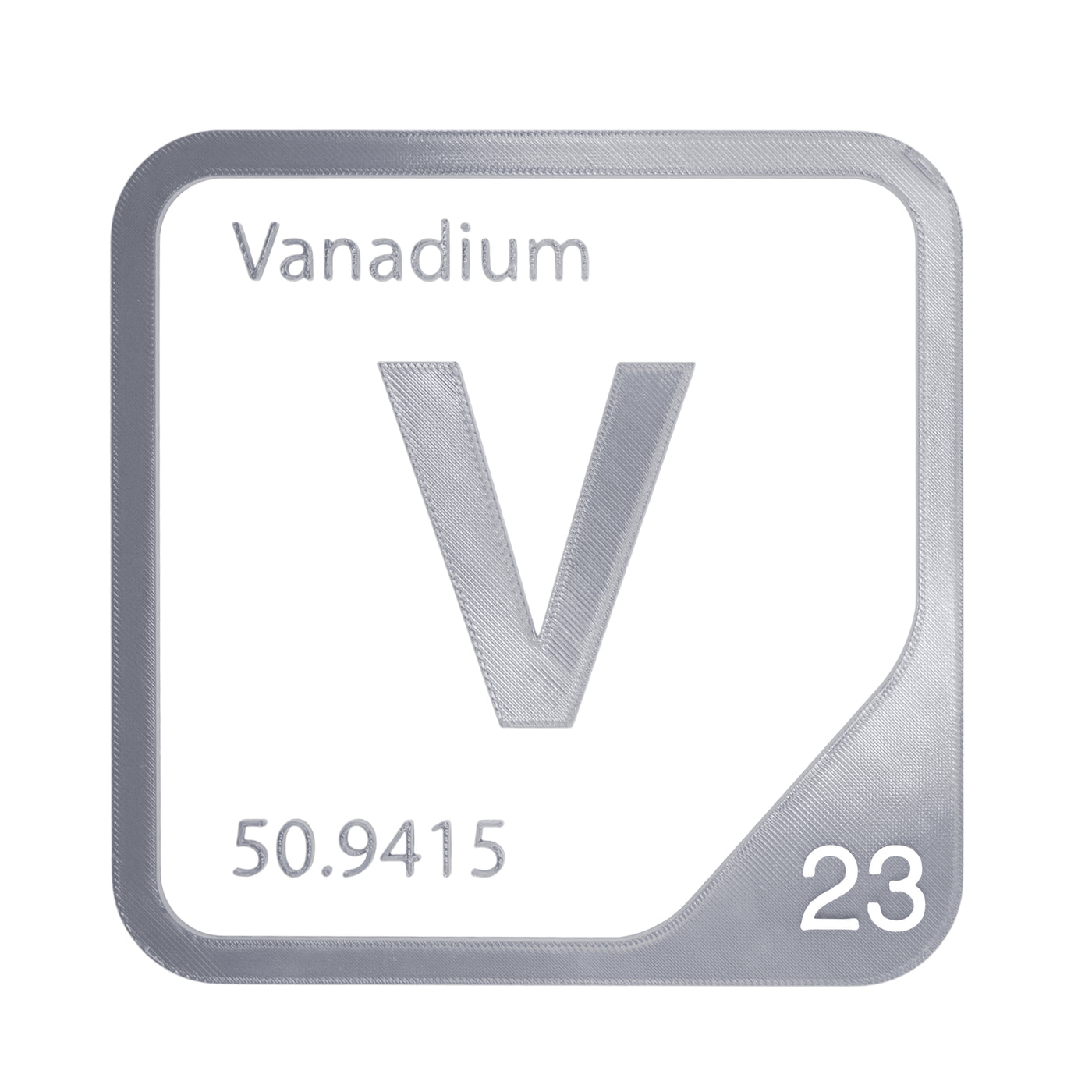 Vanadium periodic table Elemental Tile in Gray