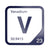 Vanadium periodic table Elemental Tile in Navy Blue