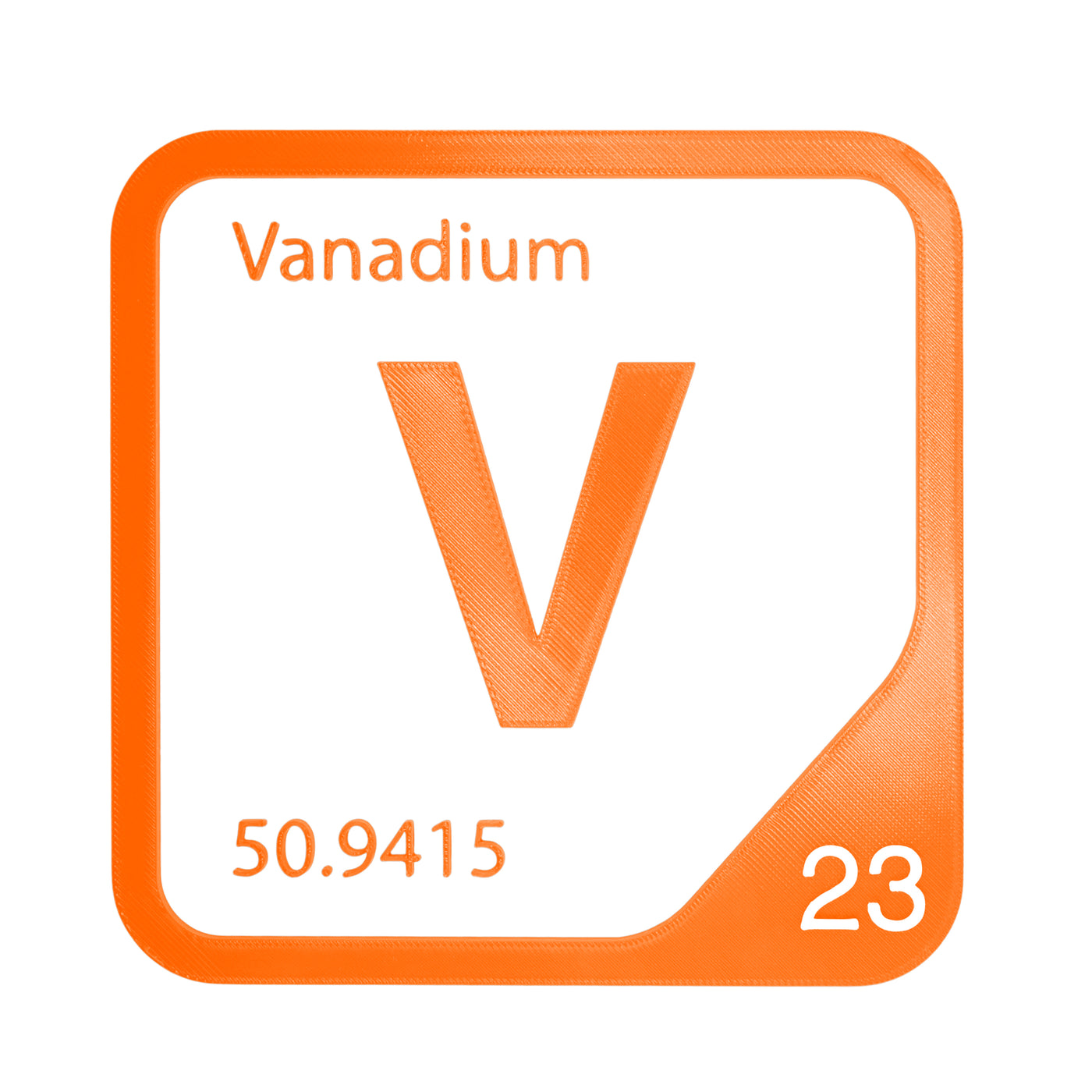 Vanadium periodic table Elemental Tile in Orange