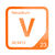 Vanadium periodic table Elemental Tile in Orange