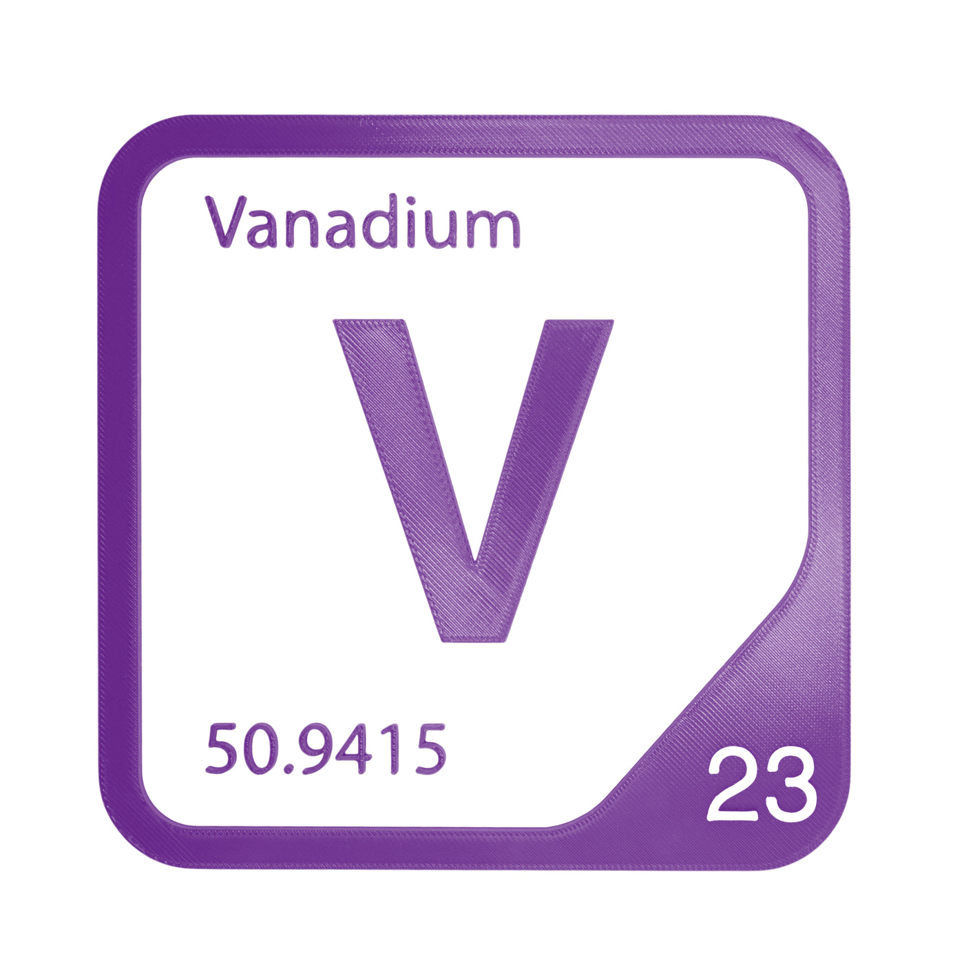 Vanadium periodic table Elemental Tile in Purple