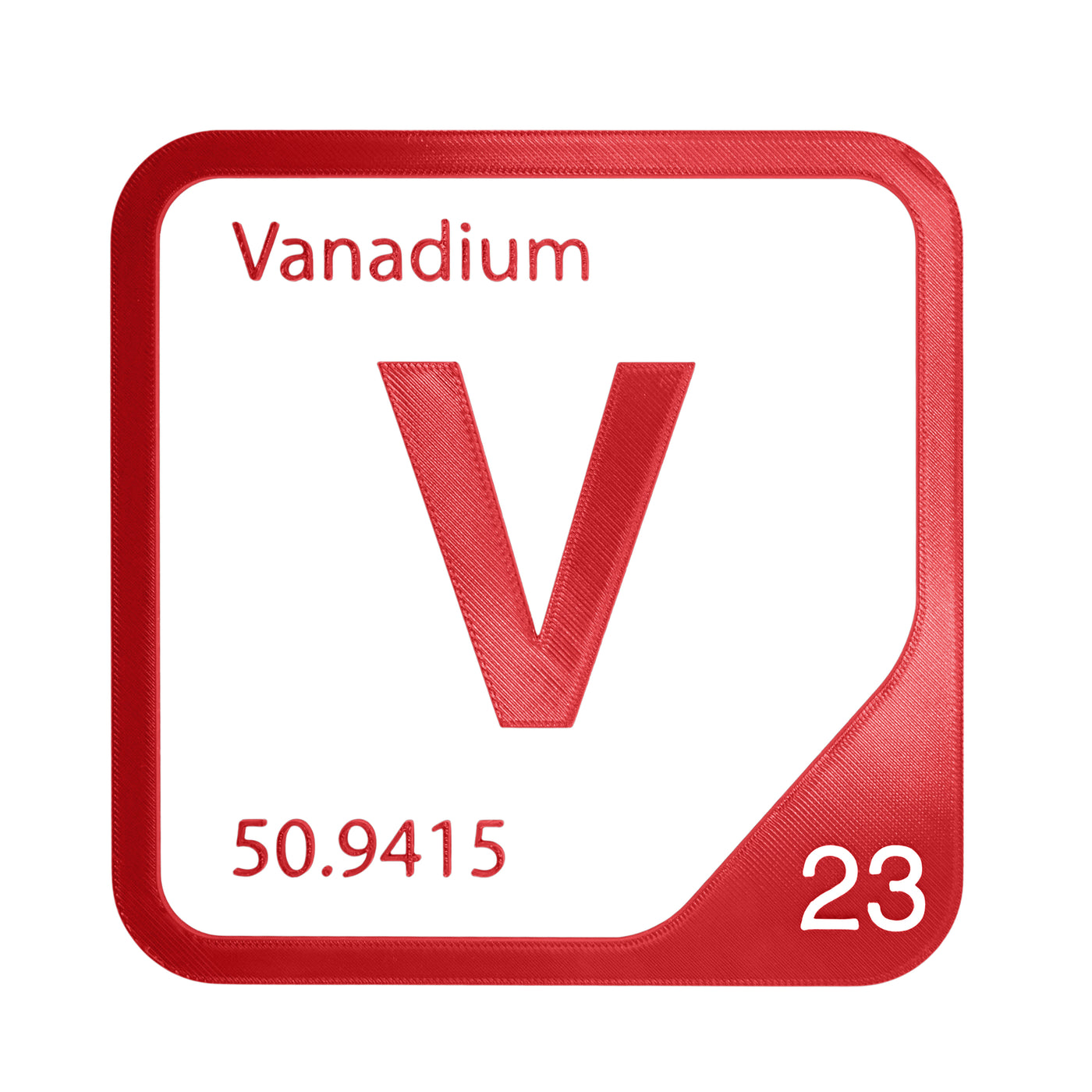 Vanadium periodic table Elemental Tile in Red