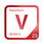 Vanadium periodic table Elemental Tile in Red