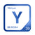 Yttrium periodic table Elemental Tile in Blue