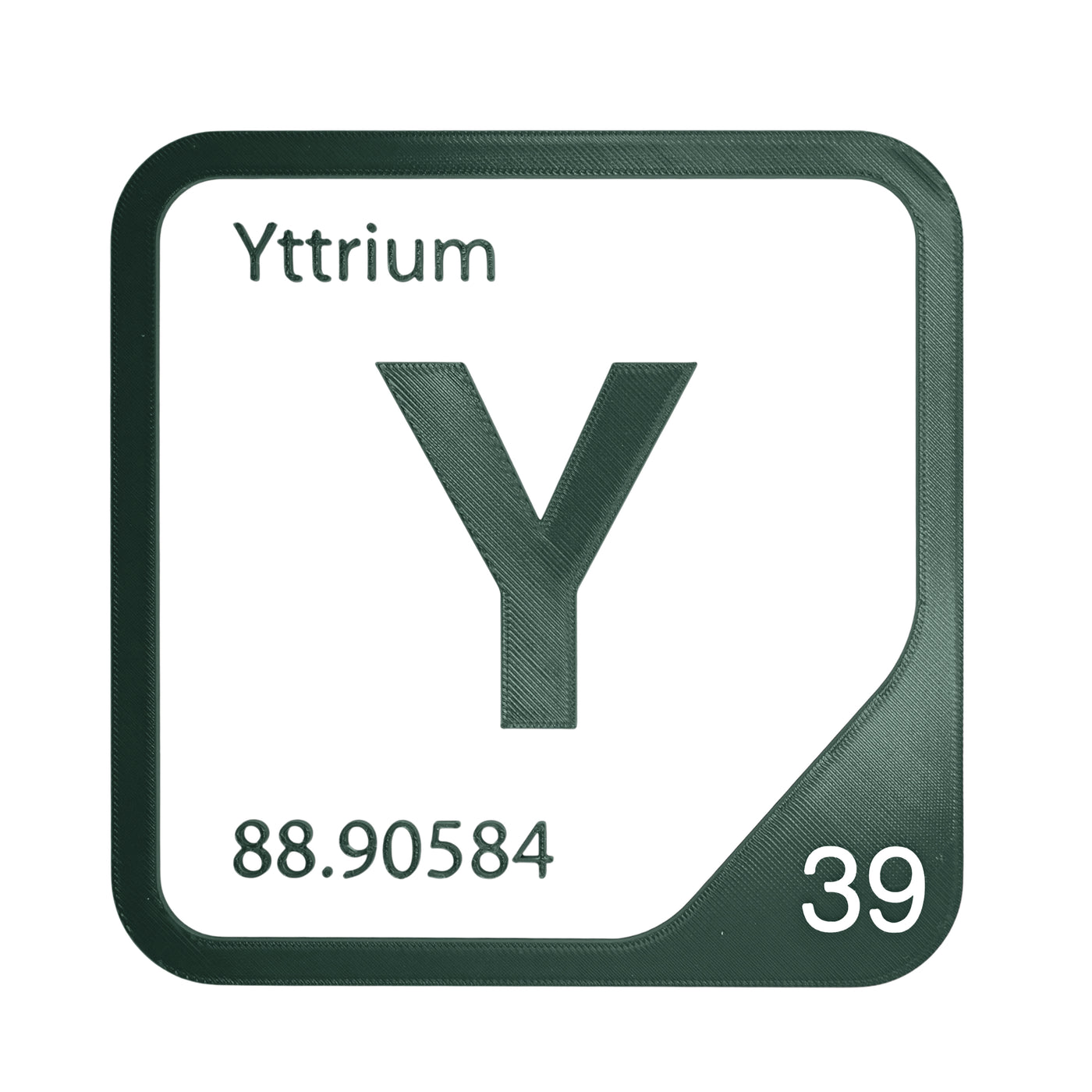 Yttrium periodic table Elemental Tile in Forest Green