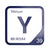 Yttrium periodic table Elemental Tile in Navy Blue