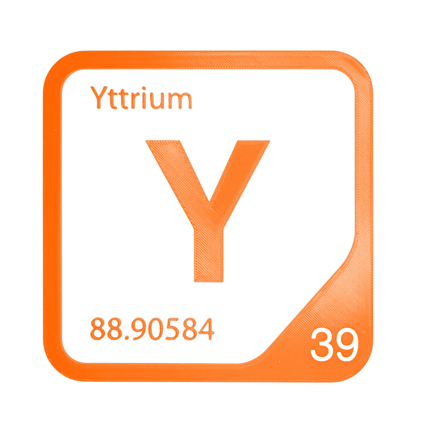 Yttrium periodic table Elemental Tile in Orange