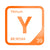 Yttrium periodic table Elemental Tile in Orange
