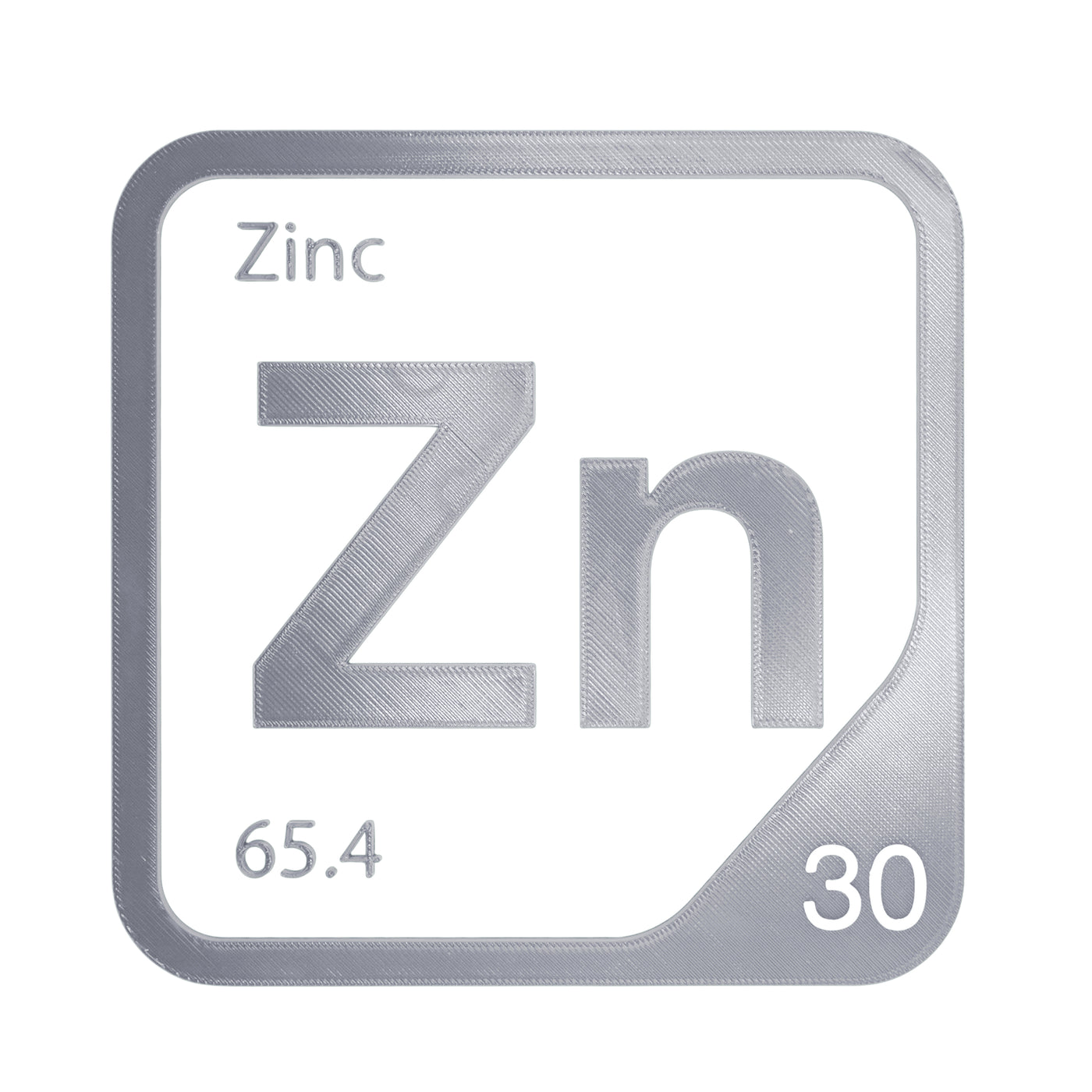 Zinc periodic table Elemental Tile in Gray