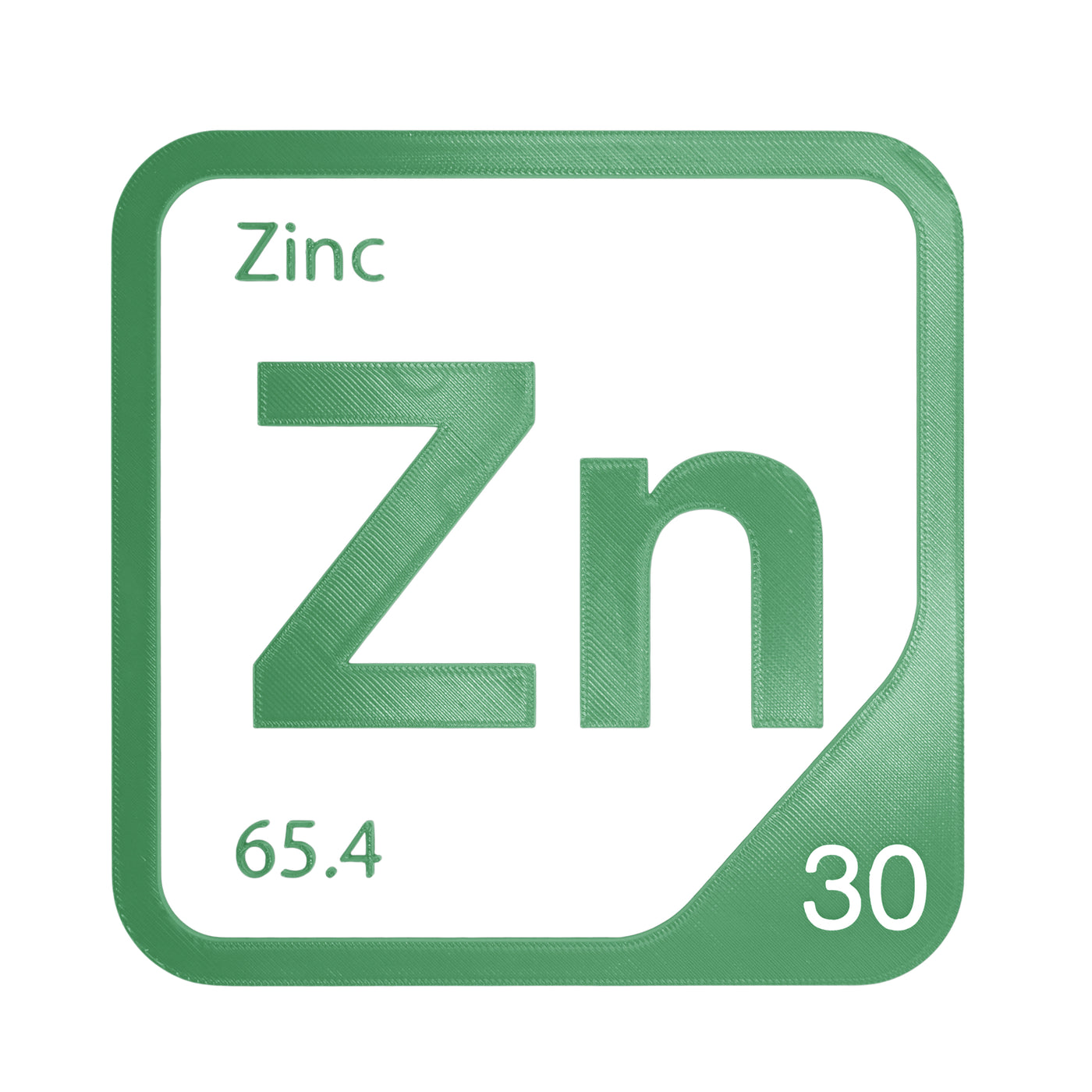 Zinc periodic table Elemental Tile in Green