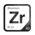 Zirconium periodic table Elemental Tile in Black