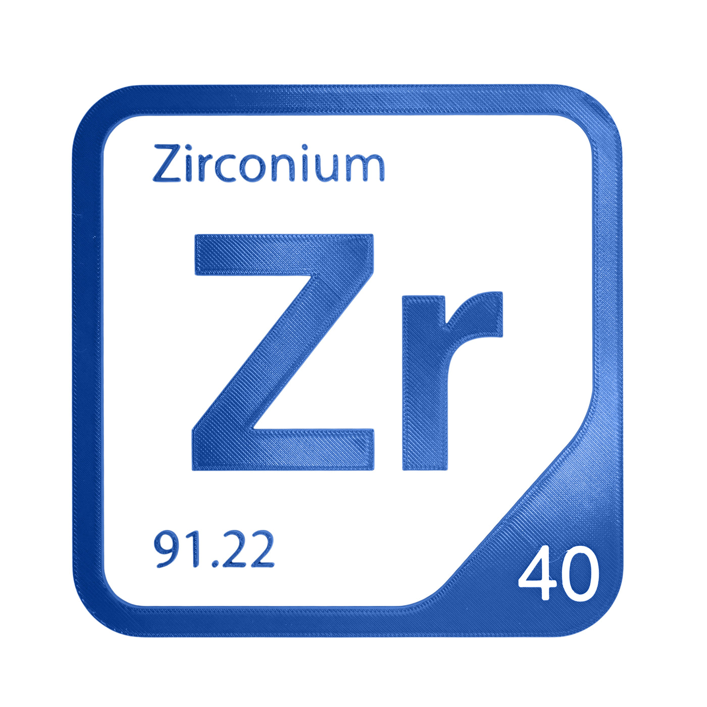 Zirconium periodic table Elemental Tile in Blue