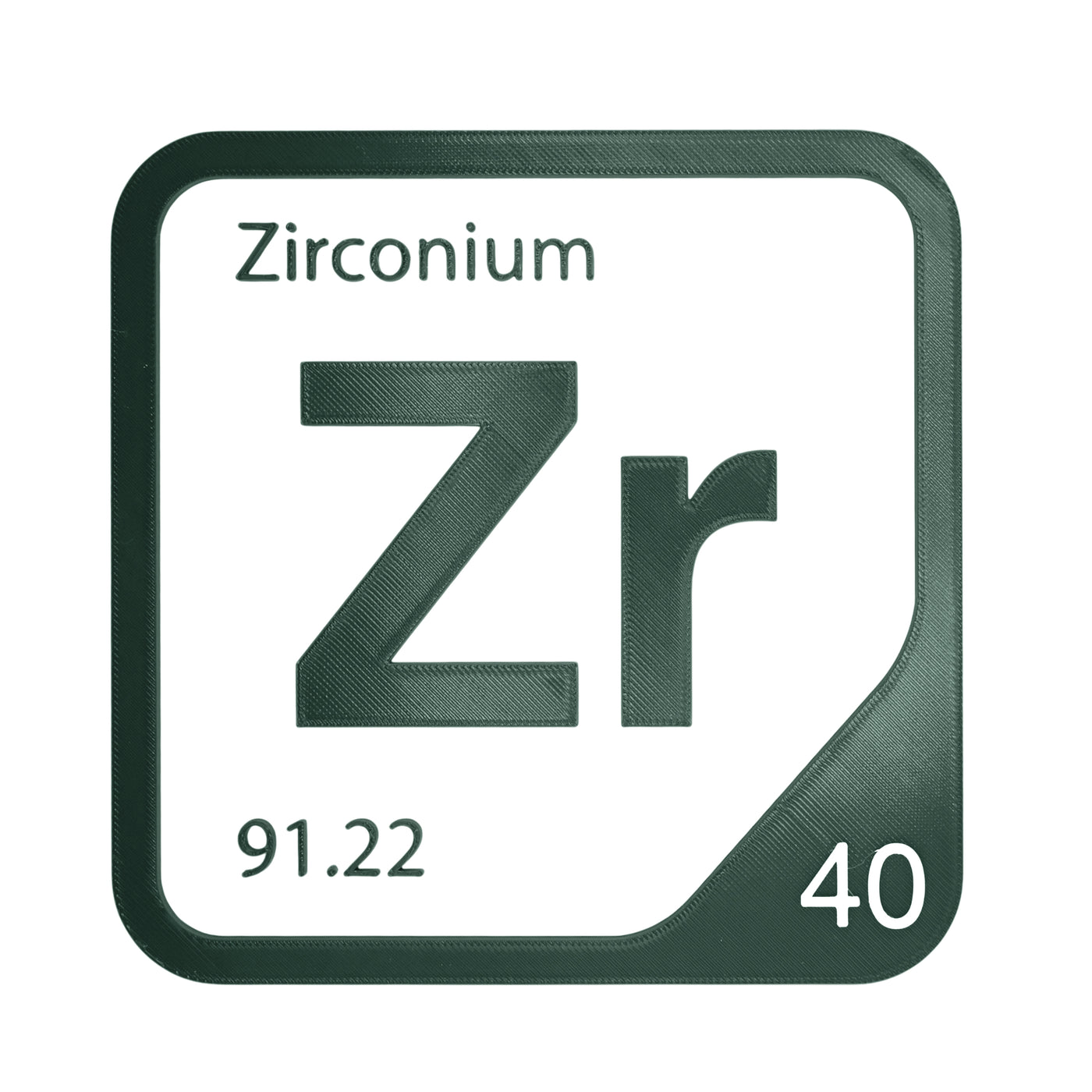 Zirconium periodic table Elemental Tile in Forest Green