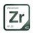 Zirconium periodic table Elemental Tile in Forest Green