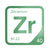 Zirconium periodic table Elemental Tile in Green