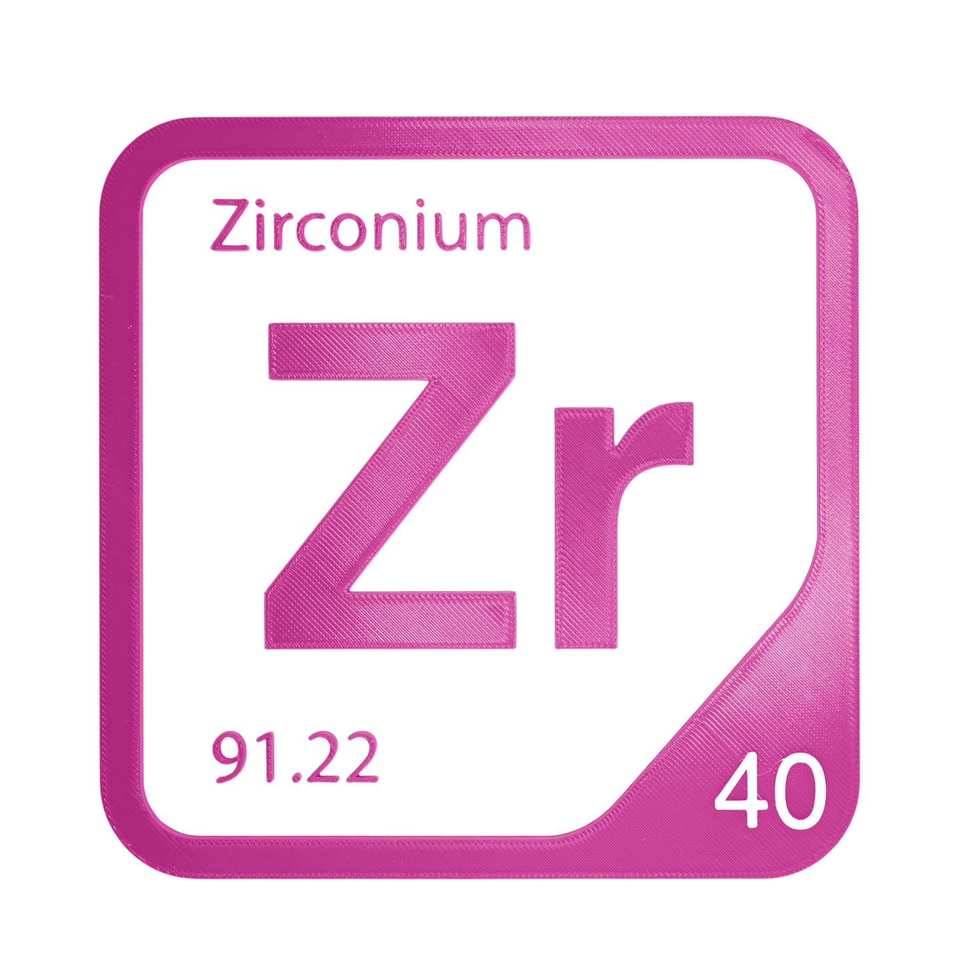 Zirconium periodic table Elemental Tile in Magenta