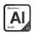 Aluminum periodic table Elemental Tile in Black