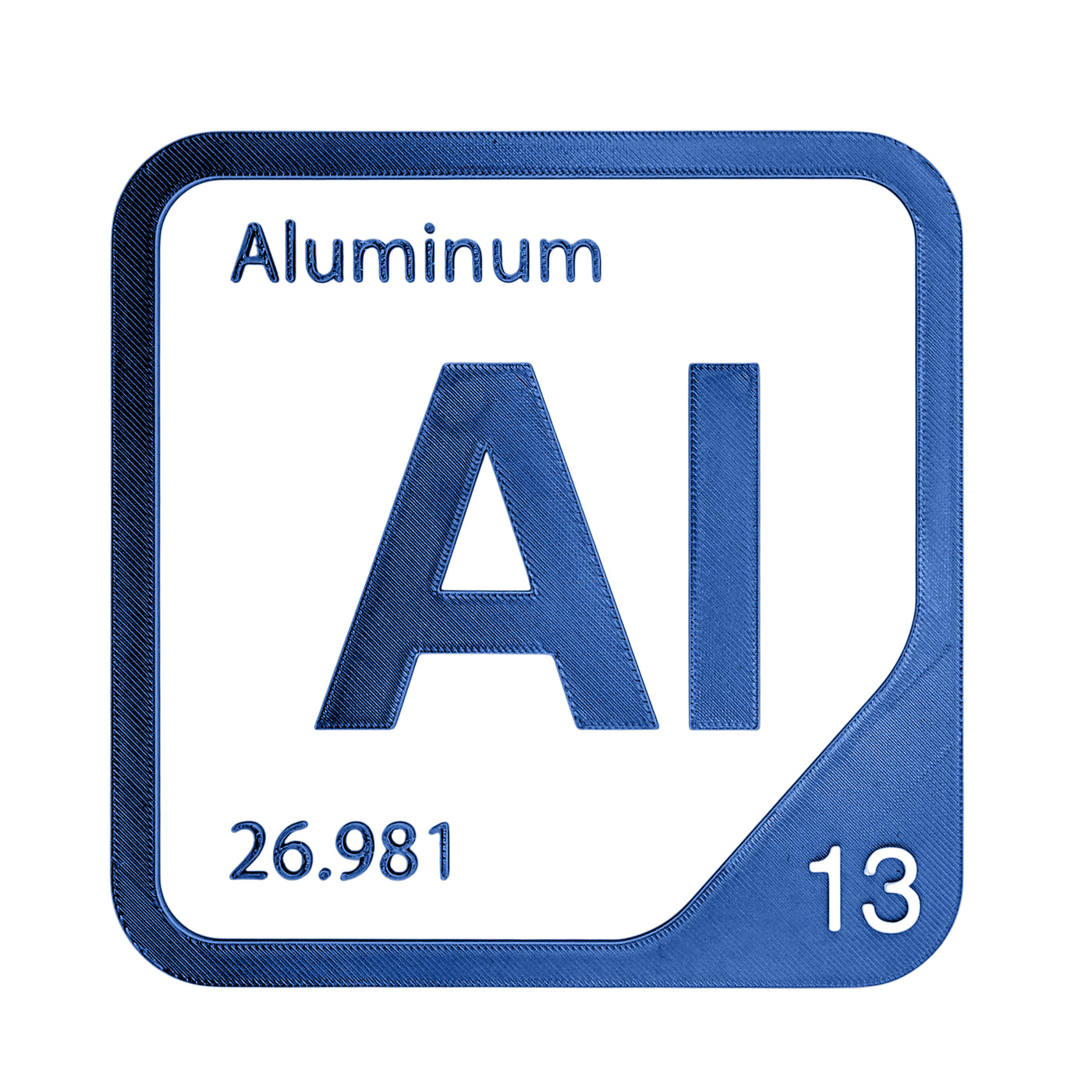 Aluminum periodic table Elemental Tile in Blue