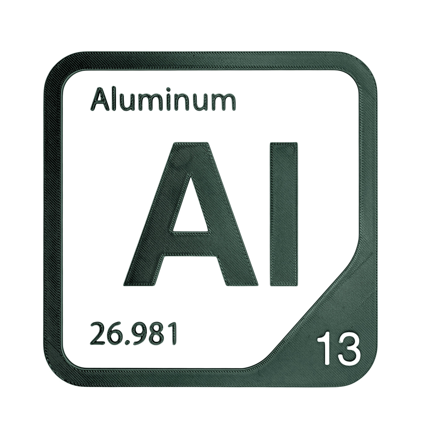 Aluminum periodic table Elemental Tile in Forest Green