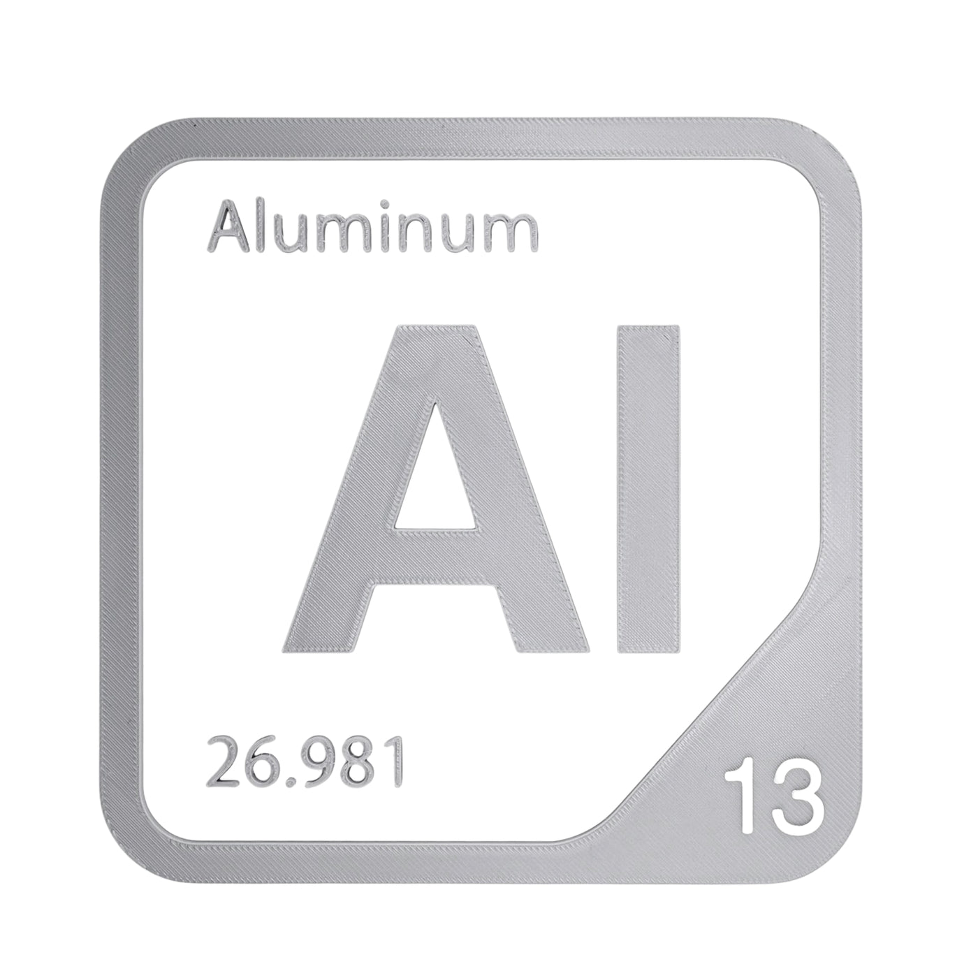 Aluminum periodic table Elemental Tile in Gray