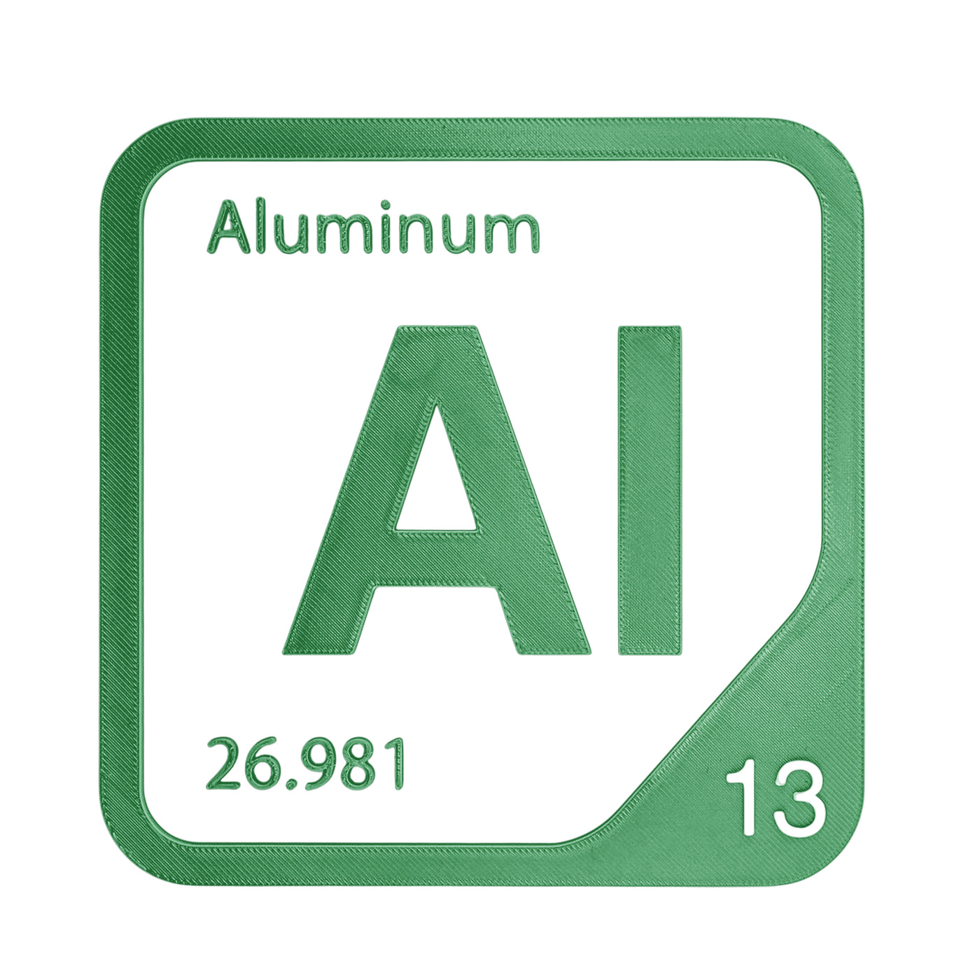 Aluminum periodic table Elemental Tile in Green