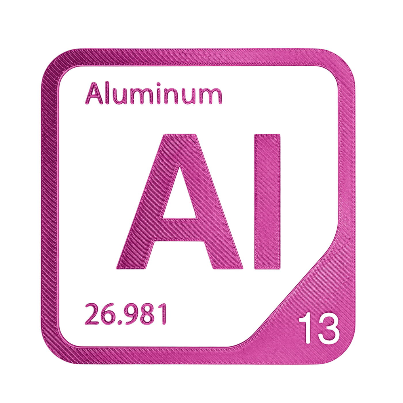 Aluminum periodic table Elemental Tile in Magenta