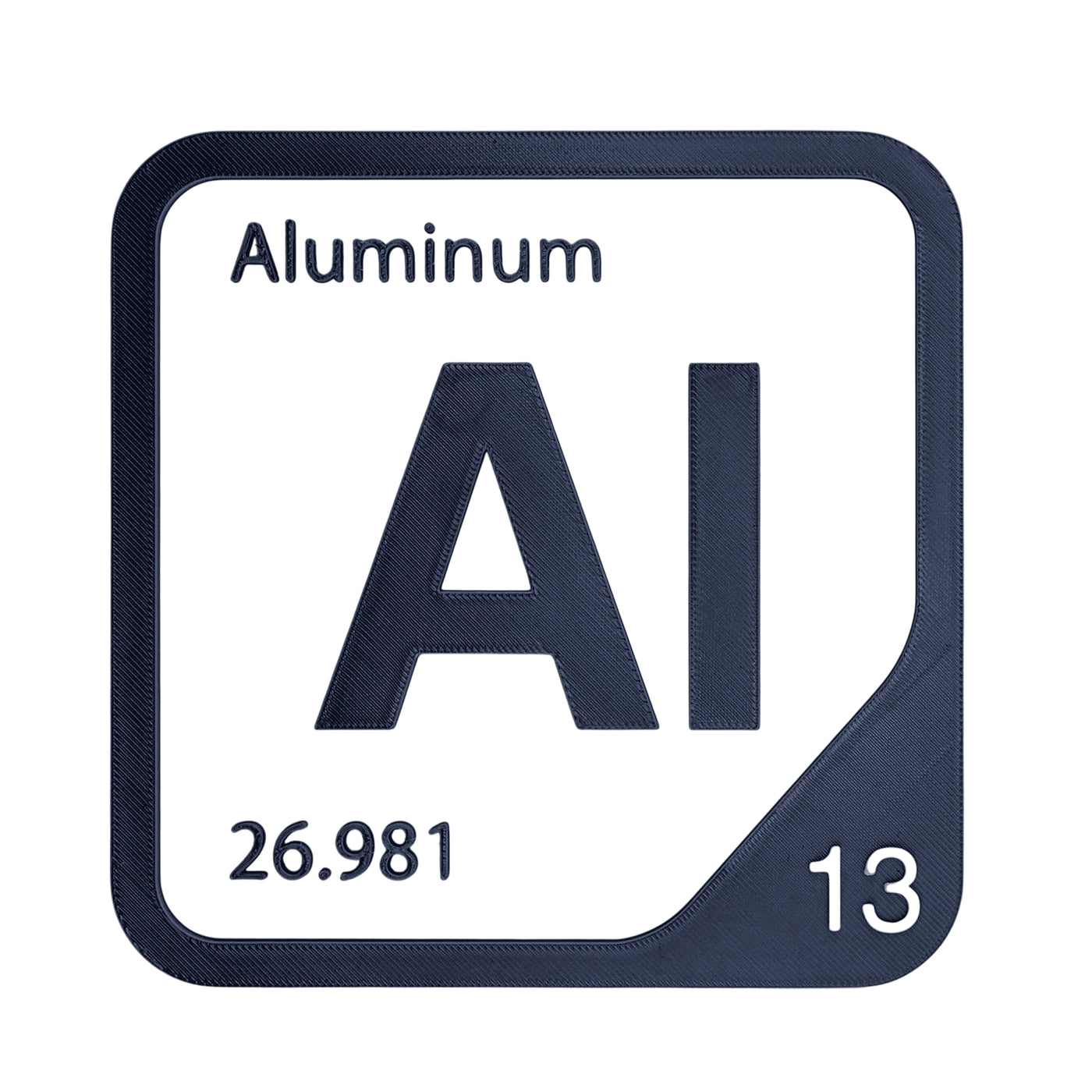 Aluminum periodic table Elemental Tile in Navy Blue