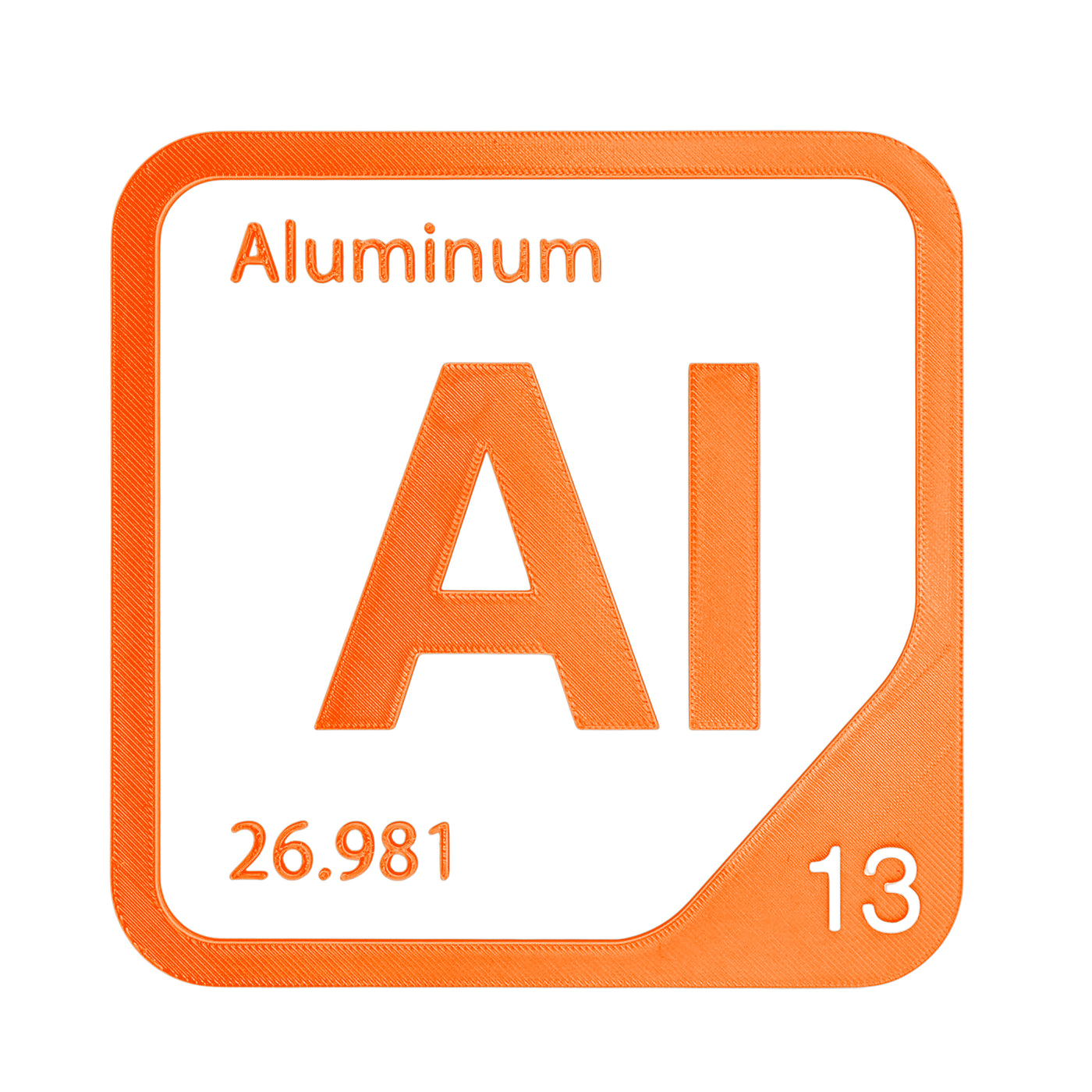Aluminum periodic table Elemental Tile in Orange