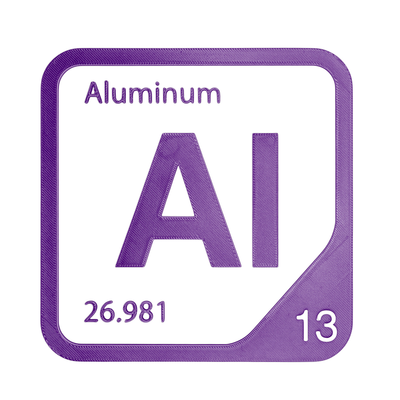 Aluminum periodic table Elemental Tile in Purple