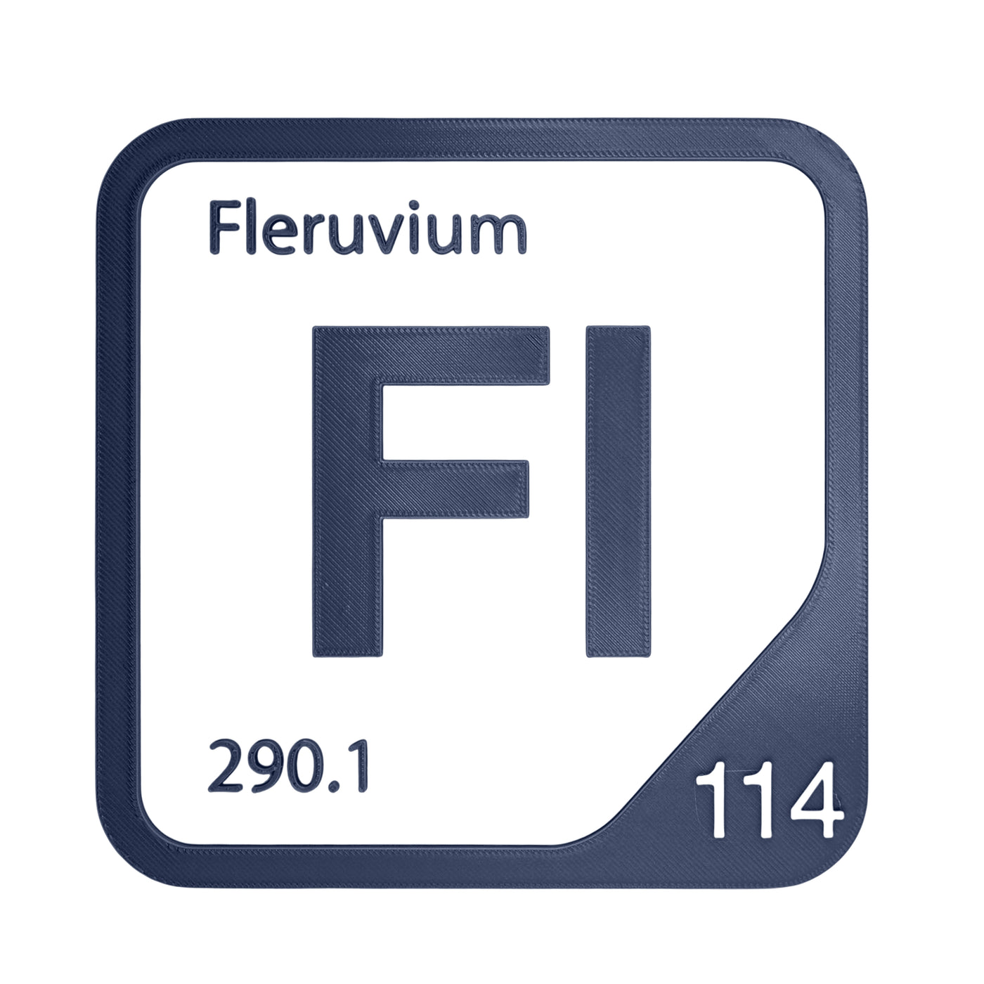 Flerovium periodic table Elemental Tile in Navy Blue