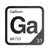 Gallium periodic table Elemental Tile in Black