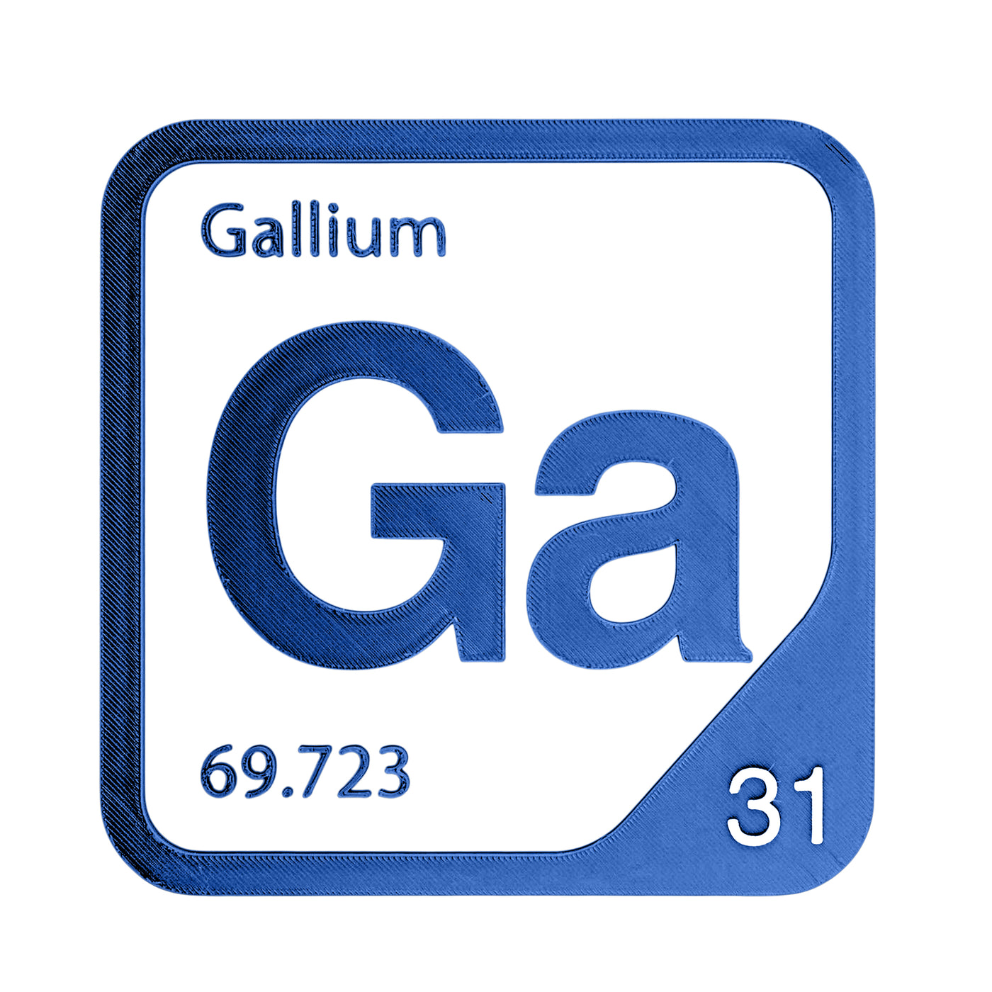 Gallium periodic table Elemental Tile in Blue