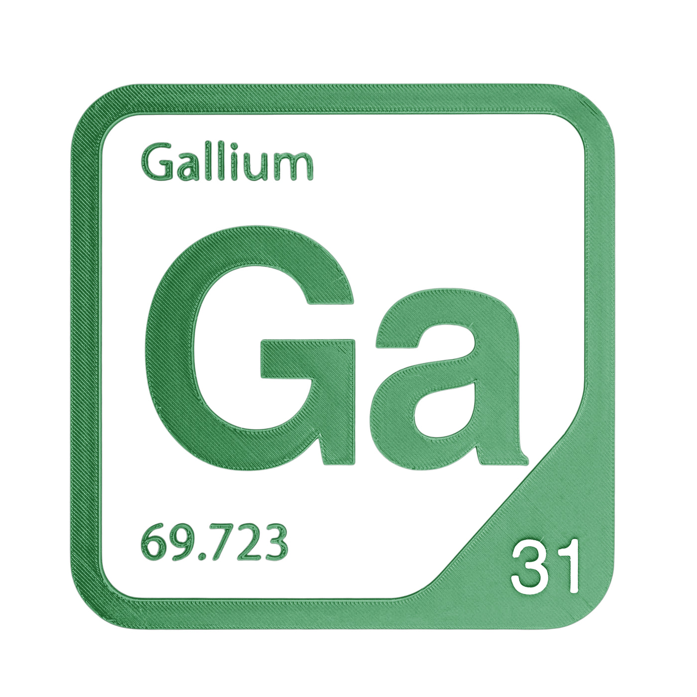 Gallium periodic table Elemental Tile in Green