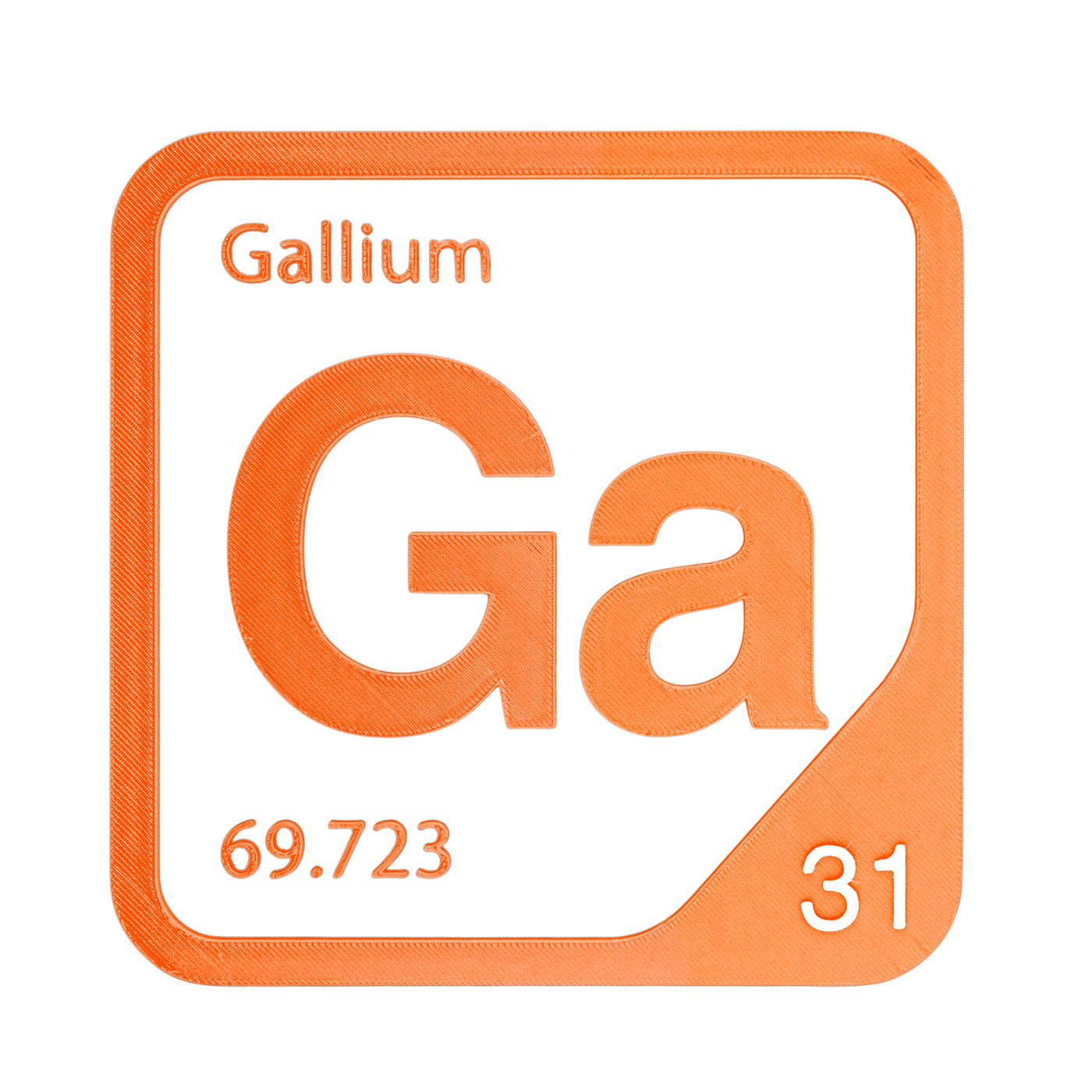 Gallium periodic table Elemental Tile in Orange