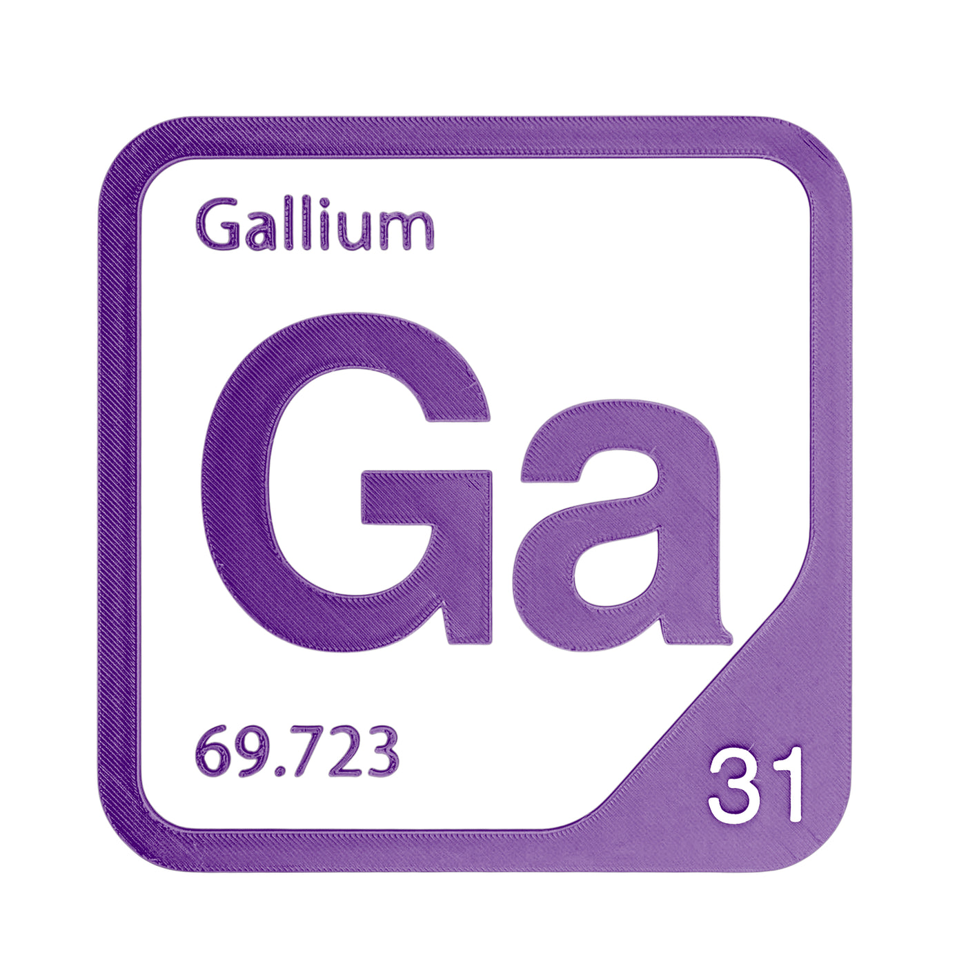 Gallium periodic table Elemental Tile in Purple